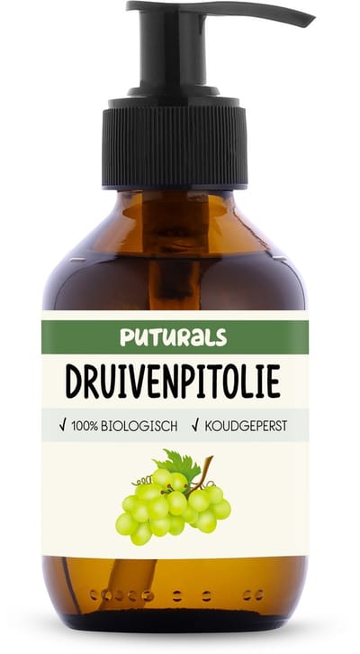 Puturals Druivenpitolie 100% Biologisch - 150ml - Koudgeperst en Puur - Druivenpitolie voor Haar en Huid