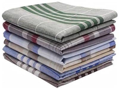 Stoffen zakdoeken voor heren - Herbruikbare katoenen zakdoeken, 6 stuks, 40 x 40 cm met ruitpatroon