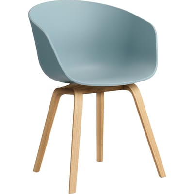 HAY About A Chair AAC 22 - Standaard glijders kunststof - lak op waterbasis - dusty blue 2.0