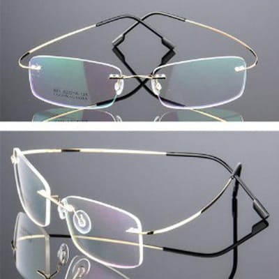 Titaniumlegering Super elastische randloze bril Heren Dames Unisex Frameloze brillen Mode Zakelijke brillen Bescherming oog goud
