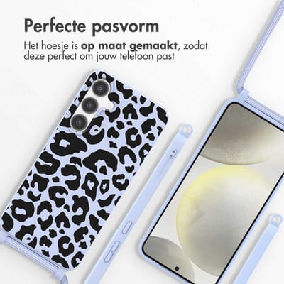 imoshion Hoesje - Geschikt voor Samsung Galaxy S24 Plus - Siliconen design hoesje met koord - Animal Lila