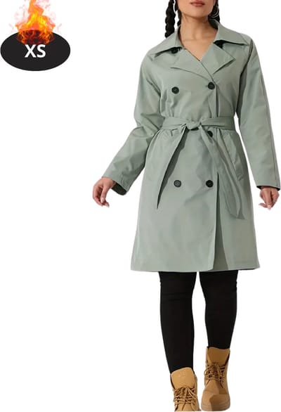 Livano Mantel Dames - Tussenmantel - Jas - Mantelpakje - Trenchcoat - Overjas - Overcoat - Winter - Lichtgroen - XS