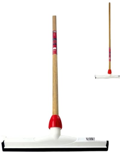 Synx Tools 55cm Vloertrekker met steel 120 cm - Watertrekker - kunststof - Trekker - Dweilen/ Natuurrubber - vloerwisser - Vloermop/Vloerreiniger - Met Houten Steel 120 cm