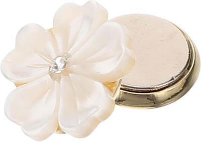 Bloem Broche - Decoratief Accessoire - Kleding Verfraaien - Natuurlijke Schelp - 1.5 x 1.5 x 0.8 cm
