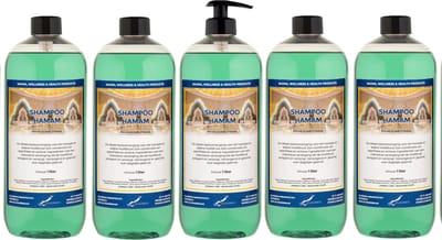 Shampoo Hamam 1 liter met zwarte pomp - set van 5 stuks - voordeelverpakking - haarverzorging