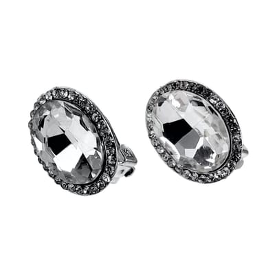 Clip-on Oorbellen - Oorclips met Heldere Zirkoniasteen - Ovale Oorbellen Dames