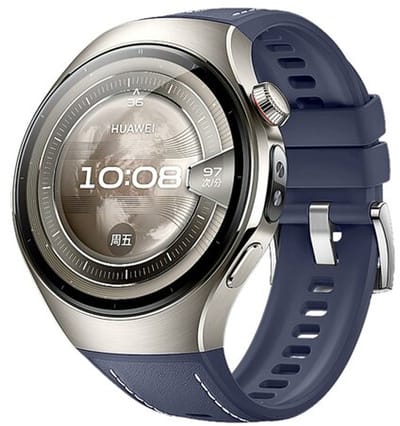 By Qubix - Hybride leer & siliconen band 'True Fit' - Donkerblauw - geschikt voor Huawei Watch 5 - 42mm