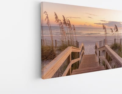 Saammp - Canvas Schilderij - Pad naar de Zee - Strand - 45x30 - Foto op canvas - Wanddecoratie - muurdecoratie Woonkamer - Slaapkamer decoratie - Canvas Print