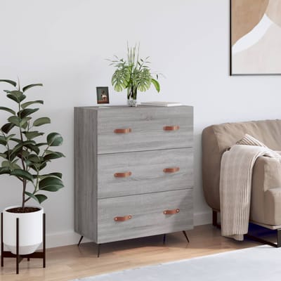 vidaXL - Ladekast - 69,5x34x90 - cm - bewerkt - hout - grijs - sonoma