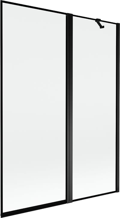 Mexen Mist douchewand 2-delig rechts 130 x 150 , zwarte lijst, zwart - 8A9-130-011-70-70-P
