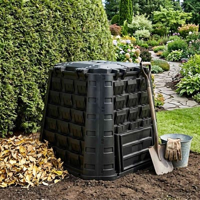vidaXL - Tuincomposter - Zwart - 91 - x - 91 - x - 83 - cm - 100% - PP