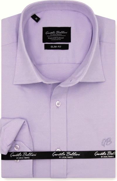 Heren Overhemden Lange Mouw - Slim Fit Overhemd Heren - Blanco Business Overhemden voor Mannen - Paars
