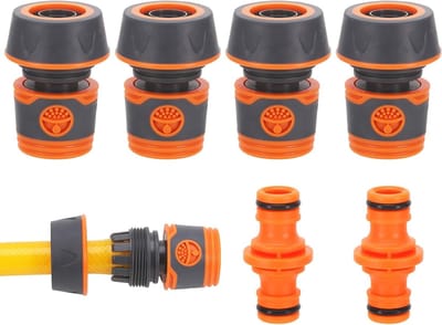 Hose Connector Set van 4 Stuks, 19mm Slangverbindingen met 2 Koppelingen voor Slangverlenging en Tuinonderhoud