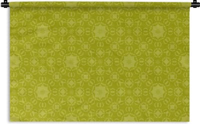 Wandkleed - Wanddoek - Kompas - Groen - Patronen - 180x120 cm - Wandtapijt
