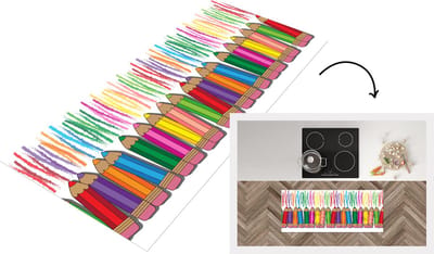 Keukenloper - Loper keuken - Kleurpotlood - Patronen - Regenboog - 120x50 cm - Keukenloper vinyl