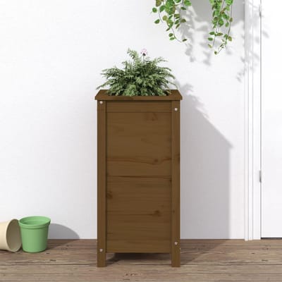 vidaXL - Plantenbak - 40x40x78 - cm - massief - grenenhout - honingbruin