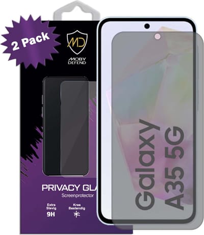 2-Pack MobyDefend Screenprotectors - Geschikt voor Samsung Galaxy A35 - Matte Privacy Glass Screensavers