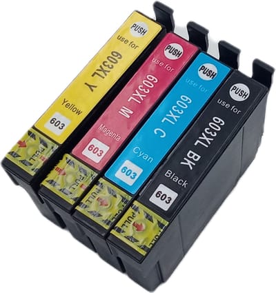 KATRIZ® Huismerk Inktcartridges 603XL – Set van 4 (Zwart, Cyaan, Magenta, Geel) – Geschikt voor Epson XP-2100 / XP-3100 / XP-4100 / WF-2830DWF – Hoge Capaciteit – Compatible Alternatief