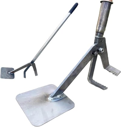Onkruidsteker Lange Steel - Wortelverwijderaar Boomtrekker - Onkruid Verwijderen - Staand Ontwerp - 92 cm - Zilver