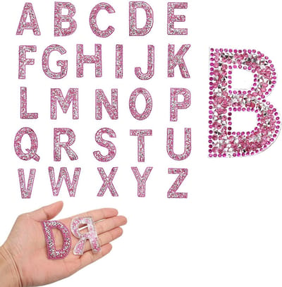 26 Stuks Strass Strijkletters Alfabet Decoratie voor Kleding en DIY Projecten