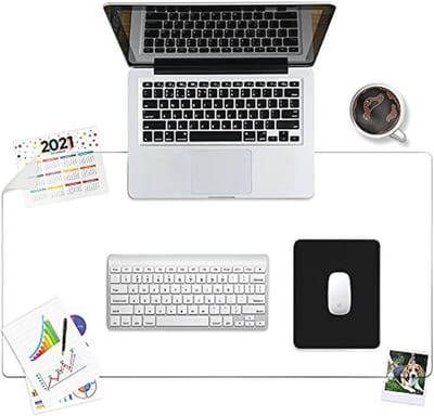 Awnour Clear Desk Pad Blotter - 81,3 x 40,6 cm - Antislip schrijfmat voor kantoor en thuis - Ronde randen - Getextureerd/Bos..