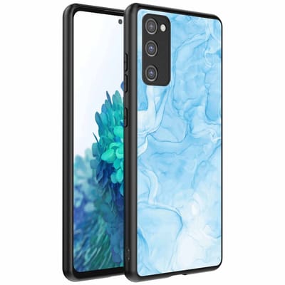 Geschikt voor Samsung Galaxy S20 FE Telefoonhoesje met marmer opdruk - TPU backcover case marble design - Lichtblauw - Smartphonica geschikt voor Samsung Galaxy S20 FE
