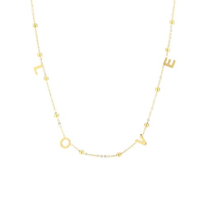 Bijoutheek Collier Balls Love Goud