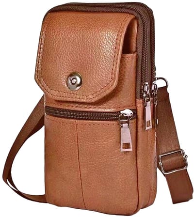 longziming -Leren heuptas voor heren – Echt rundleer – Multifunctionele crossbody & taille tas – Compact en lichtgewicht – Ideaal voor dagelijks gebruik, reizen en woon-werkverkeer