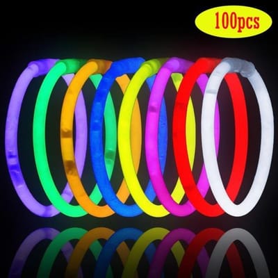 100 stuks - Lichtstaven voor de voorzitter, helder neon, kleurrijke armbanden voor het huwelijksfeest, fourn