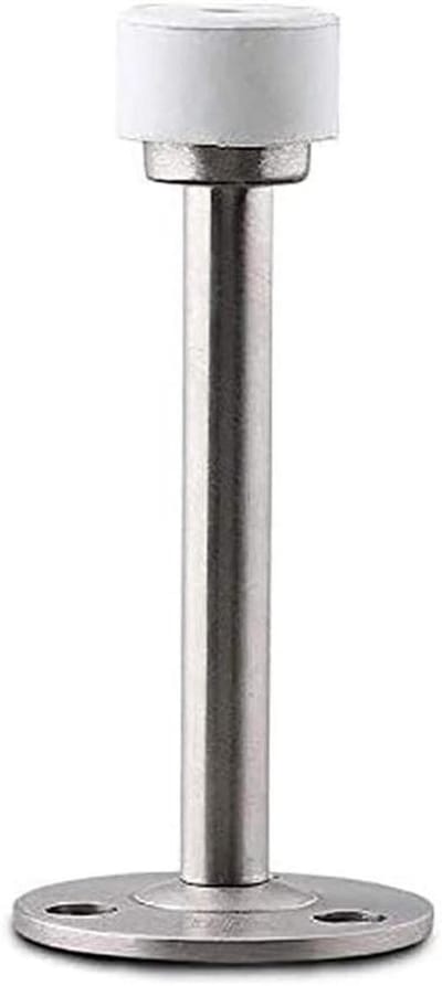 Deur Stopper - Muurbevestiging - Bescherming Deuren - RVS met Bumper - 102mm - Zilver