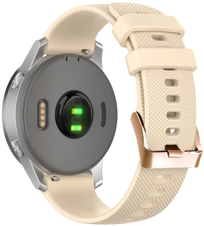Stravo 18mm Siliconen Smartwatch Bandje - Geschikt voor Garmin Vivoactive 4S / Vivomove 3S / Venu 2S / Venu 3S / Venu 4 41mm / Forerunner 255S / 265S - Siliconen horlogebandje voor Huawei Watch GT 5 (42mm) / GT 5 Pro 42mm / GT 6 (41mm) - Starlight