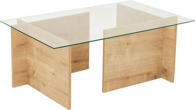 Vente-unique Salontafel van gehard glas - Licht naturel en transparant - AZRA