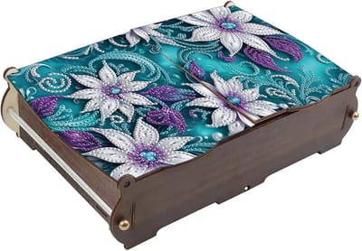DIY mandala opbergdoos voor sieraden met diamantschildertechniek, houten organizer groot formaat
