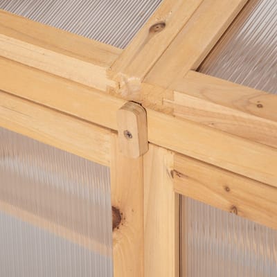 Wishdor Mini-Kweekkas - Met 3 Lattenplanken - Dubbele Deur Met Raamsysteem - Houten Frame - Bruin - 70 X 50 X 120 Cm