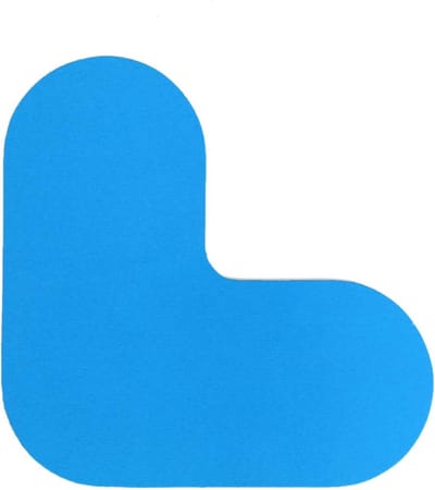 Hoekstuk (L-vorm) Blauw 190 x 190 mm - vloersticker met vlakke toplaag