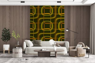 Behang - Fotobehang Jaren 70 - Retro - Groen - Breedte 165 cm x hoogte 220 cm
