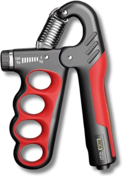 Verstelbare Handtrainer - Handkracht oefening - 5-100kg - Gripsterkte - Knijptrainer - Pols Expander - Handversterker - Verstelbare Spierherstel Fitness - Rood zwart