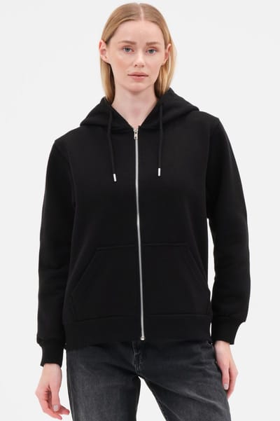Smith & Solo vest met rits dames - sweatwest met capuchon - hoodie - Zwart XS