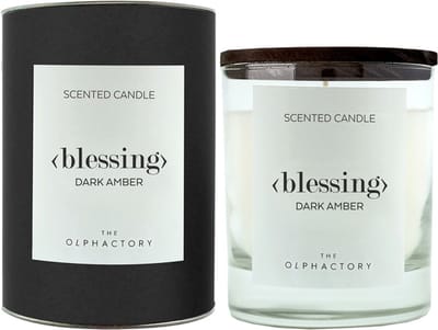 The Olphactory Luxe Geurkaars #blessing - dark amber (warm en kruidig met amber rozen violen musk)