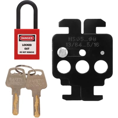 Cadenas de sécurité MCB en acier pour disjoncteur, manille 38 mm, cadenas en nylon pour disjoncteurs Schneider black