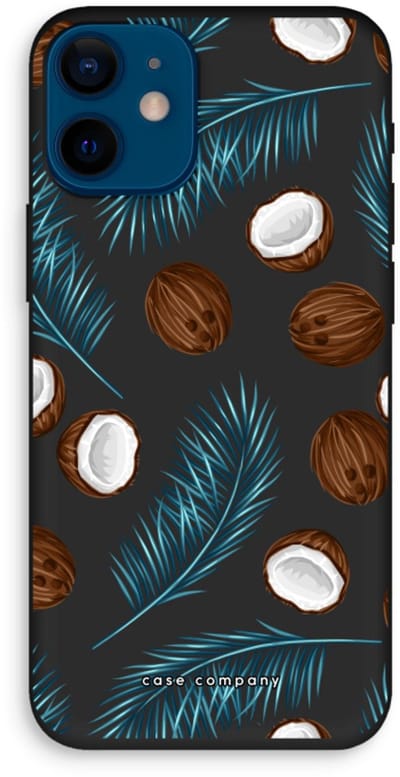 Case Company® - Hoesje geschikt voor iPhone 12 mini hoesje - Kokosnoot - Biologisch Afbreekbaar Telefoonhoesje - Bescherming alle Kanten en Schermrand