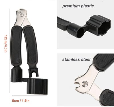 Dailygoods - 3 in 1 Multifunctionele Gitaar Onderhoudstool - Snaarwikkelaar - Duurzaam en sterk - Ondersteunt snaren vervangen - Handig en veelzijdig...