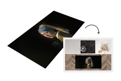 Keukenloper - Loper keuken - Meisje met de parel - Vermeer - Bloemen - 120x60 cm - Keukenloper vinyl