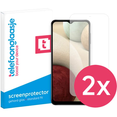 DuoPack: Samsung Galaxy A12 screenprotector gehard glas