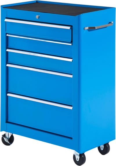 Gereedschapskast op Wielen – Met Laden & Opbergkast – Verrijdbare Werkplaatskast – Staal – Blauw – Multifunctioneel Opbergsysteem