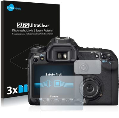 Savvies - Screenprotector voor Canon EOS 40D - Folie Beschermfolie transparant 6 Stuks