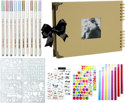 DIY Fotoalbum met Zwarte Pagina's voor 80 tot 320 Foto's - Perfect voor Verjaardagen, Huwelijken en Kerstcadeaus