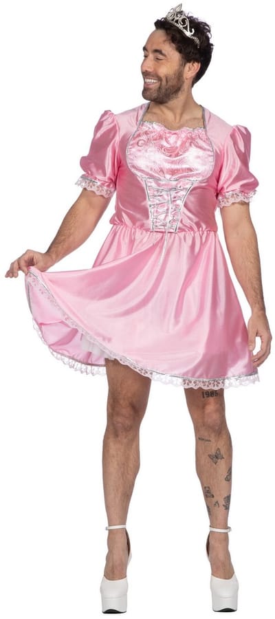 Wilbers & Wilbers Prinsessen Jurk Voor Mannen - Roze - Vrijgezellen Feest - Carnaval - Maat S