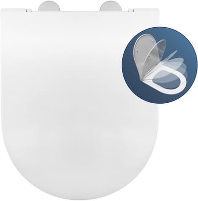 Toiletbril - WC-bril - Badkamer vernieuwen - Soft close scharnieren - 44.5 x 36.3 cm - Wit