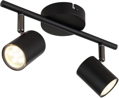 Plafondlamp Plafondspot Woonkamerlamp Eetkamerlamp Ganglamp, metaal, 2 vlammen GU10, LxBxH 28,4x9x13,2 cm